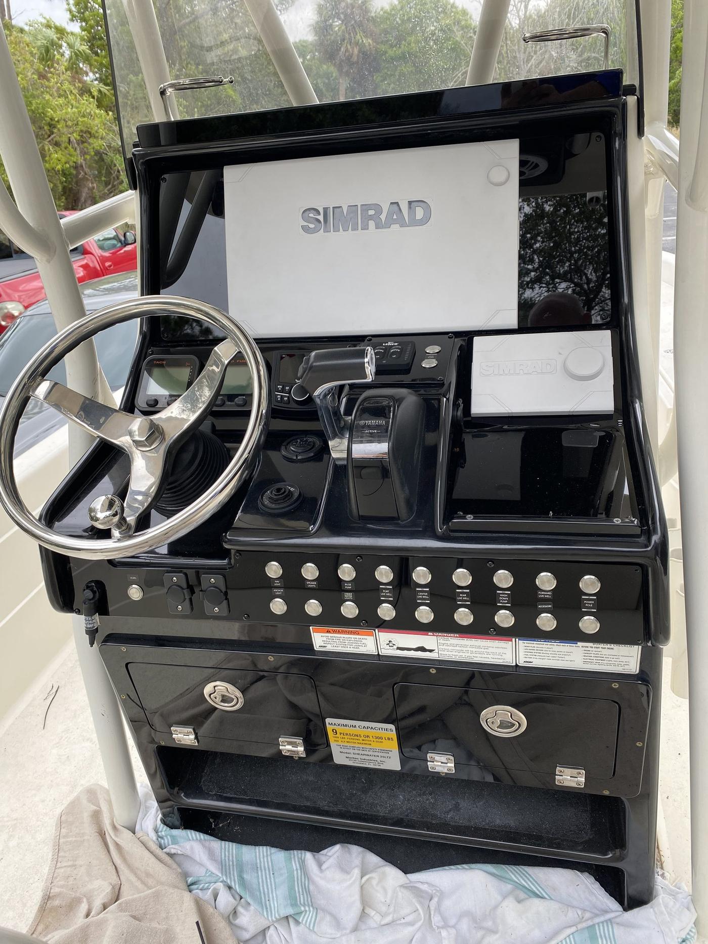 Boat helm rebuilt with Simrad electronics