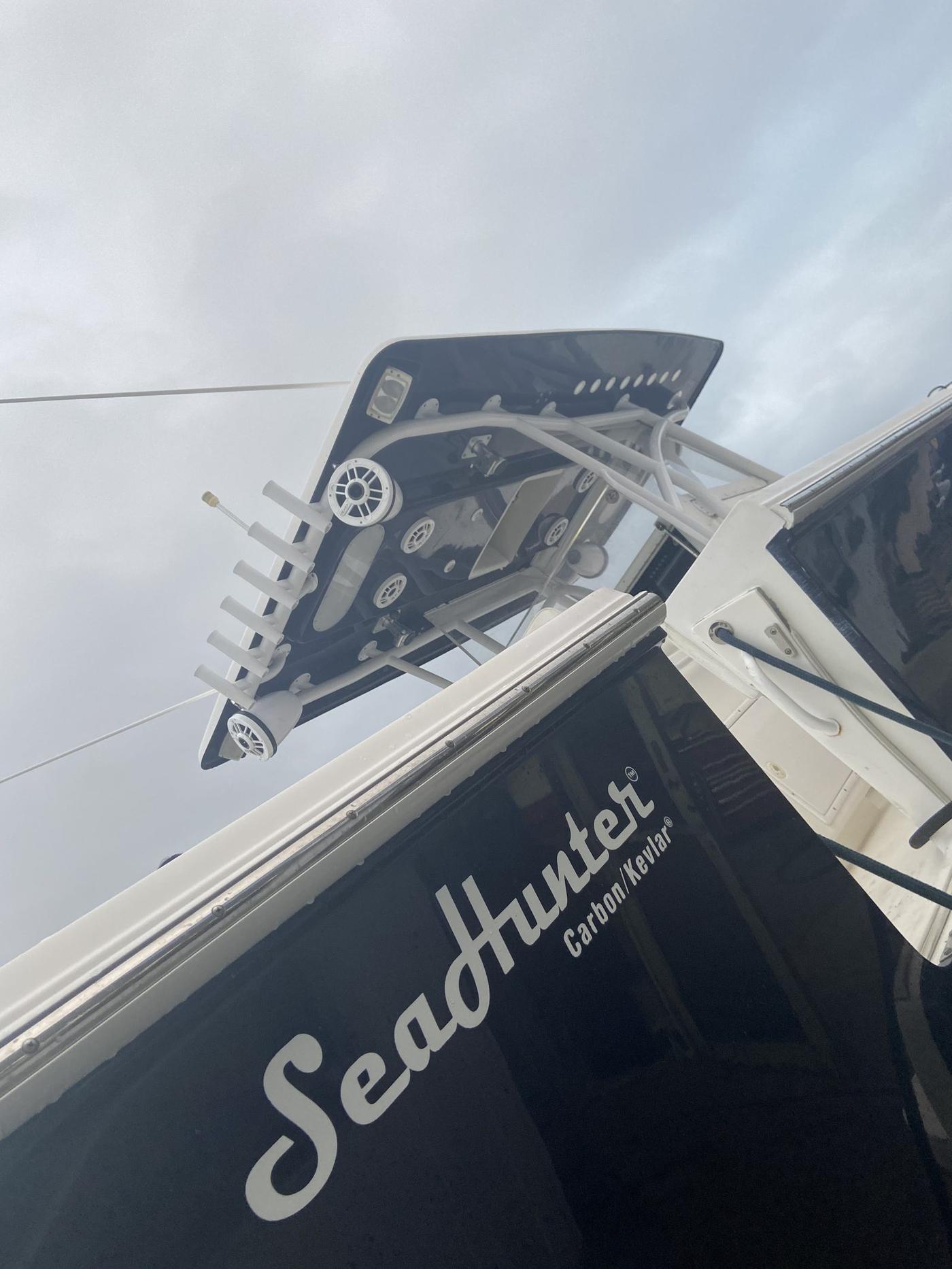 SeaHunter boat transom and tower detail